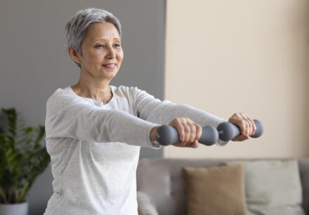 mulher idosa treinando menopausa