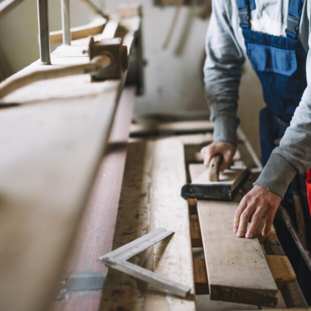 carpentry concept with man working