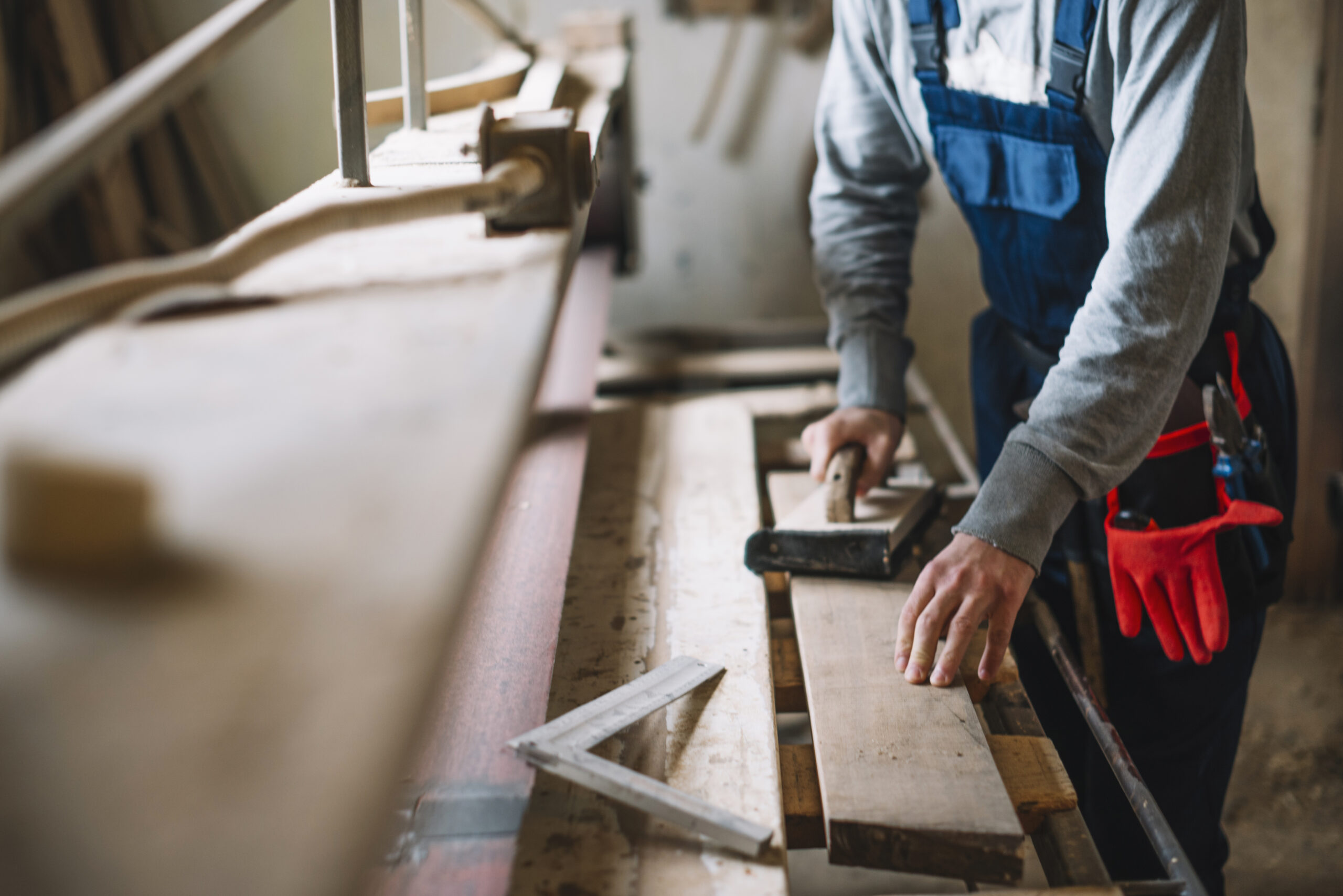 carpentry concept with man working