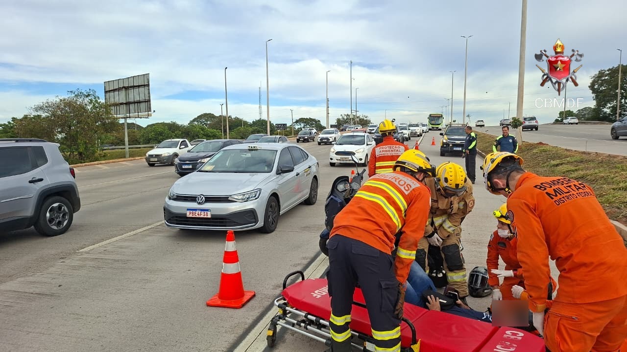 Motociclista fica ferido após sinistro na EPIG