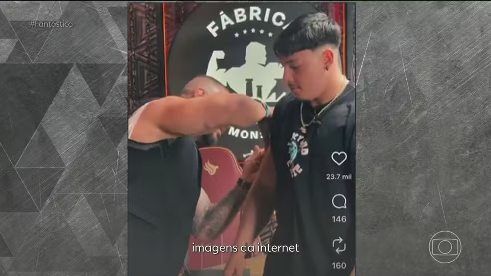 Léo Stronda aplicou anabolizante em Gabriel Ganley diante das câmeras; assista