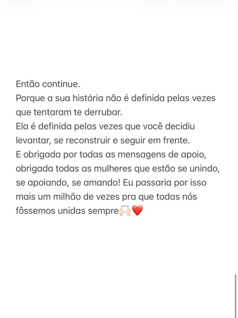 Virginia Fonseca escolheu uma publicação sobre respeito e violência simbólica para responder ao episódio que marcou o amistoso no Maracanã.