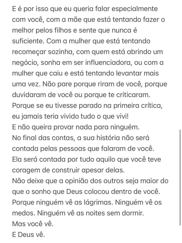 Virginia Fonseca escolheu uma publicação sobre respeito e violência simbólica para responder ao episódio que marcou o amistoso no Maracanã.