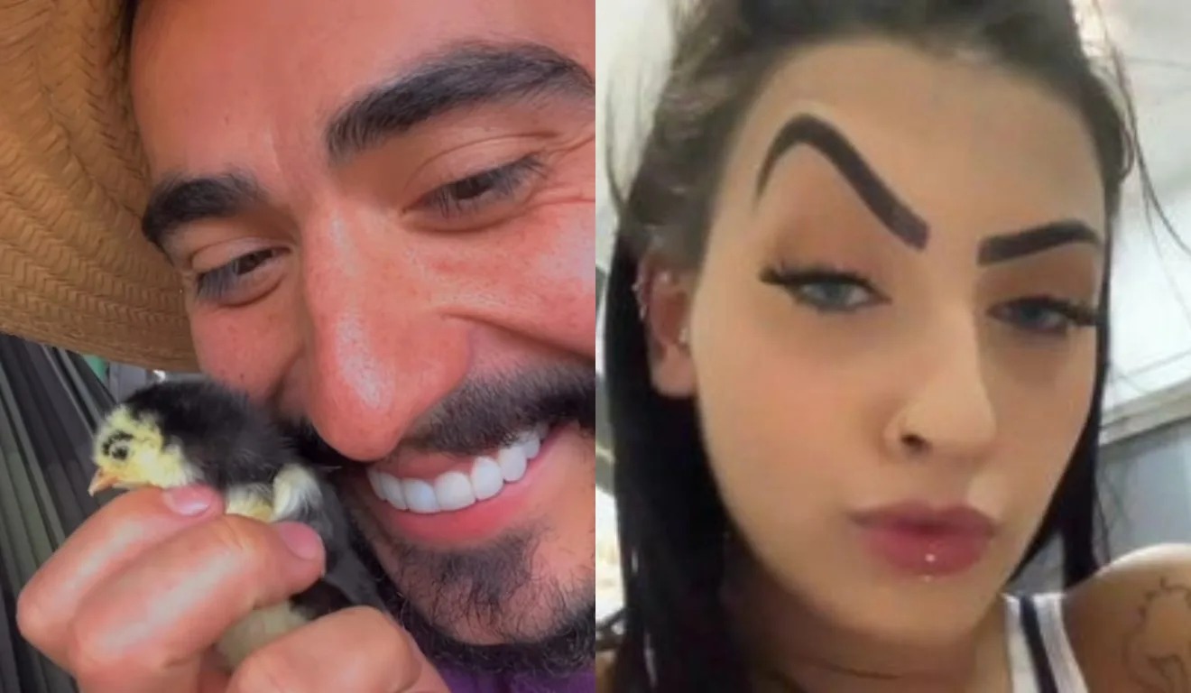 Internautas compararam a “sobrancelha” da ave de Mayk Leão ao visual de MC Mirella