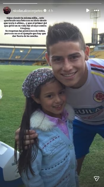 Antonella já havia encontrado James Rodríguez quando era criança, em registro antigo