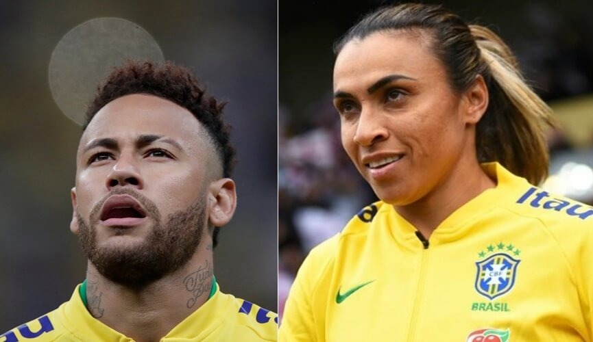 Internautas compararam falas do jornalista sobre Marta e Neymar

