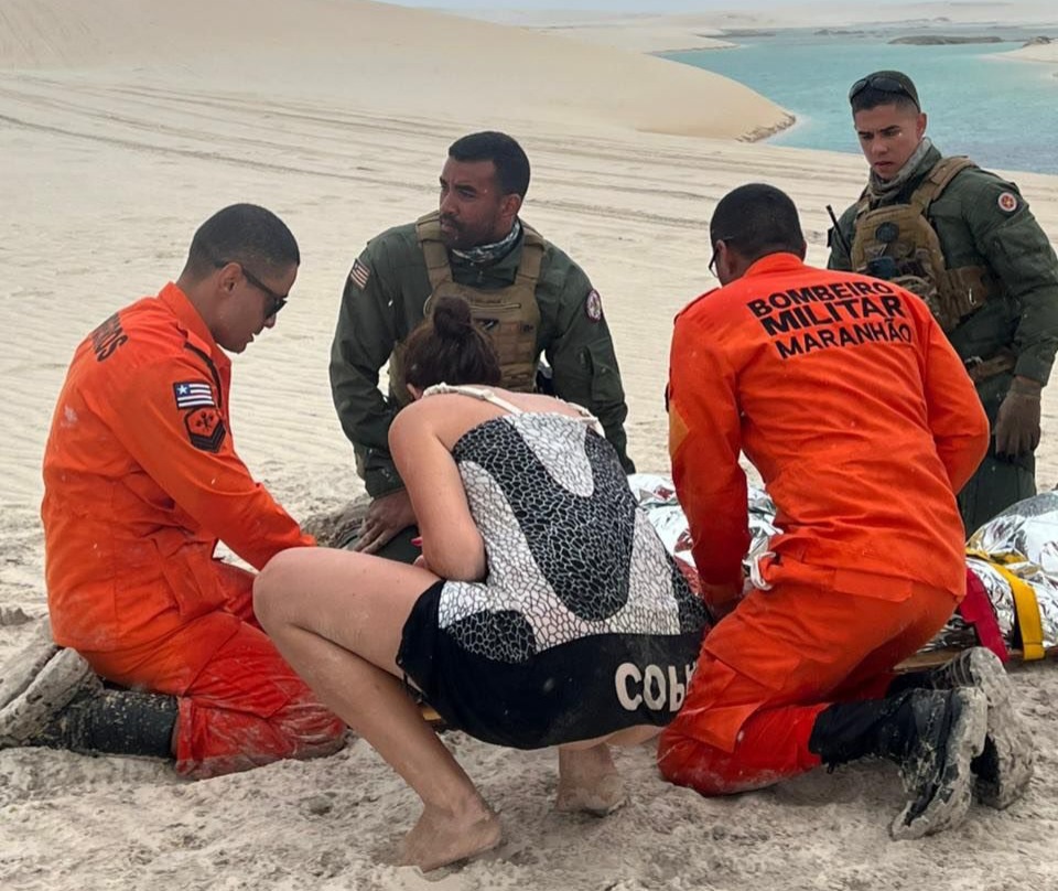 Turista sofre lesão na coluna após mergulho nos Lençóis Maranhenses