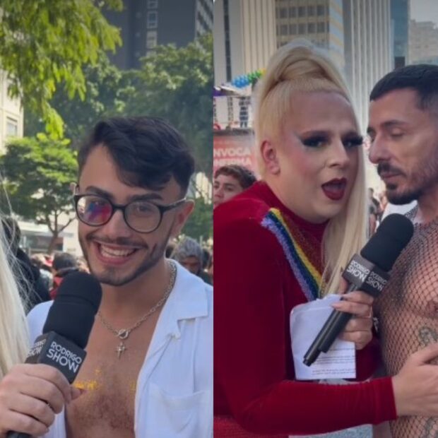 Rodrigo Apresentador vira repórter do POPLine durante 30ª Parada LGBT+. (Foto: Reprodução/Rodrigo Apresentador)