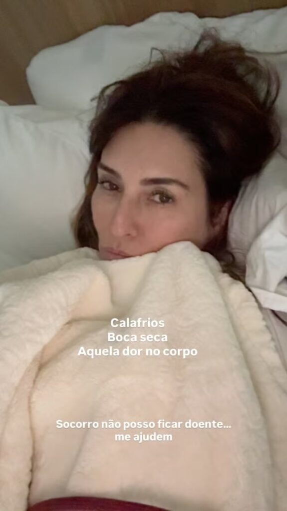 Atriz e apresentadora relatou calafrios, fraqueza e dores musculares