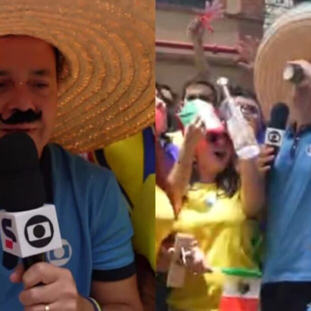 Tiago Medeiros bebeu um shot de tequila ao vivo durante cobertura da Copa