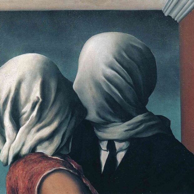 “os amantes”, do pintor surrealista belga rené magritte