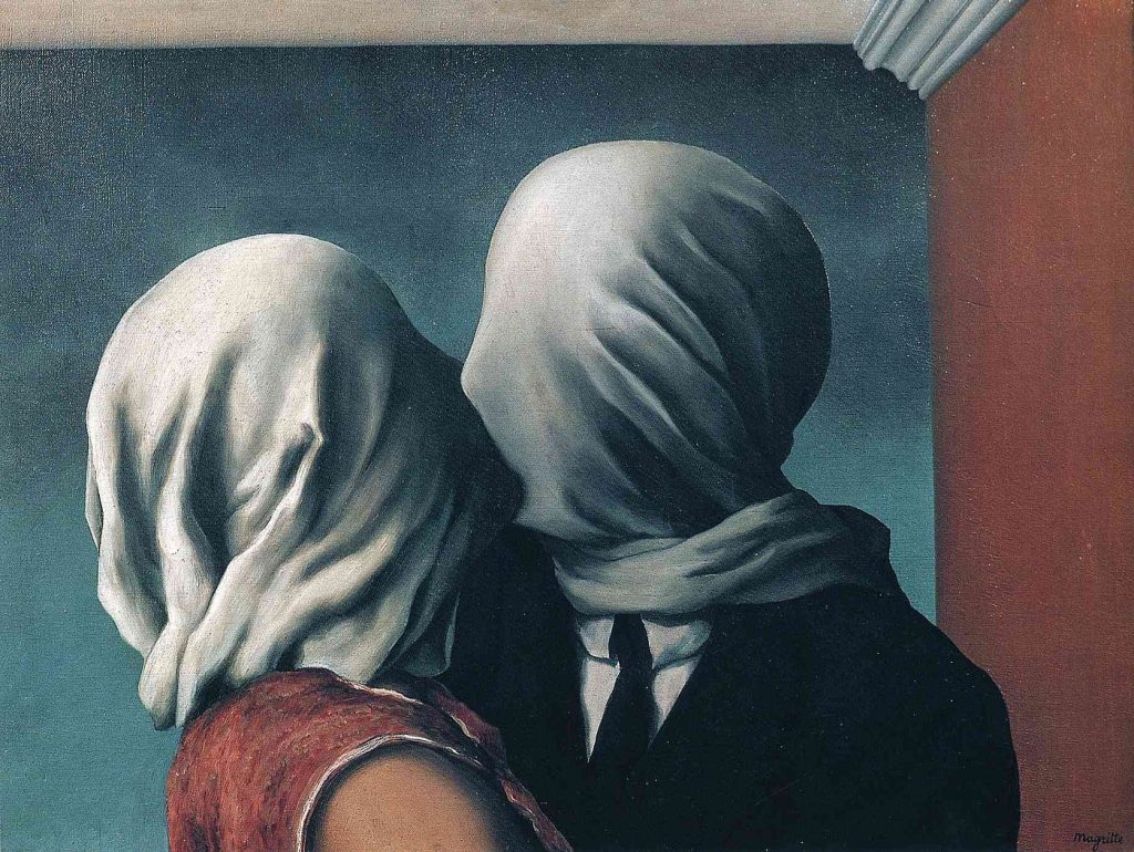 “os amantes”, do pintor surrealista belga rené magritte