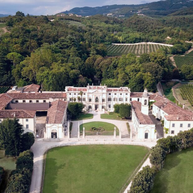1 frontale dall'alto villa mosconi bertani