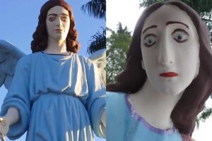 Estátuas sacras do Monumento do Calvário de Jesus, em Carmo do Cajuru, passaram por restauração que gerou críticas