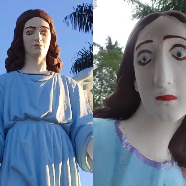 Estátuas sacras do Monumento do Calvário de Jesus, em Carmo do Cajuru, passaram por restauração que gerou críticas