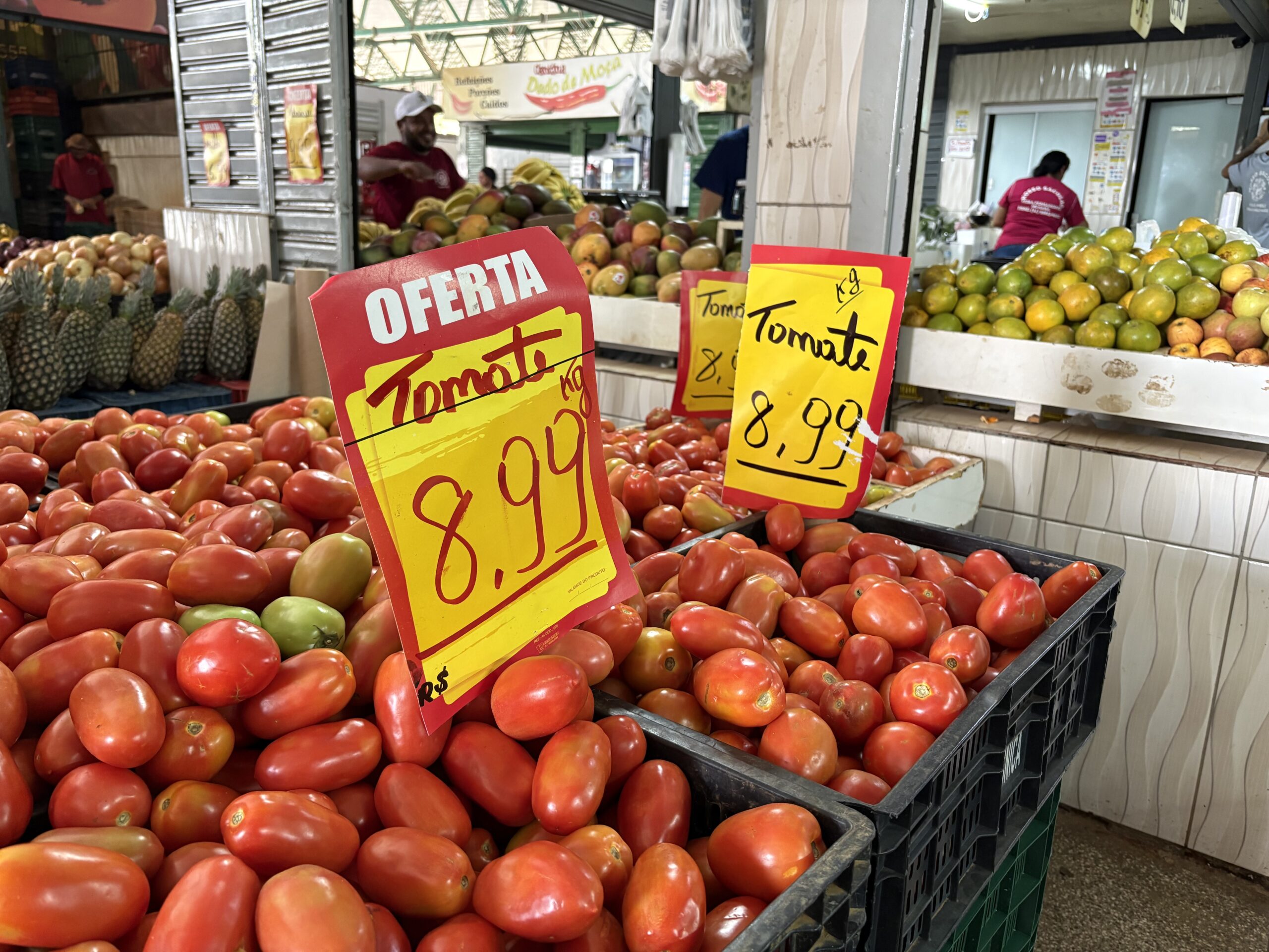 O tomate foi um dos itens que subiu de preço em maio no DF, aponta o IBGE. Foto: Vítor Ventura/Jornal de Brasília