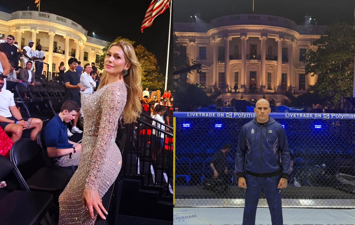 Entre os jardins da Casa Branca e os bastidores do UFC, quem roubou a cena foi a dupla formada por Lívia Andrade e Alex Poatan. - Reprodução Instagram