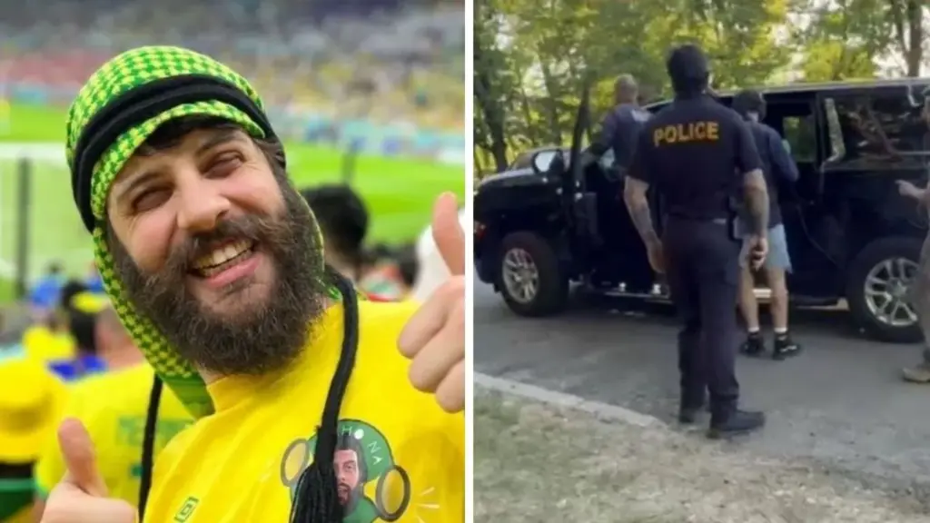 Entre viatura, transmissão ao vivo e silêncio da CazéTV, o caso envolvendo Diogo Defante já parece um reality paralelo da Copa.