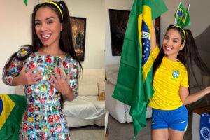 Kellyta Tharys transformou a busca pelas figurinhas raras da Copa do Mundo em uma campanha que está movimentando as redes sociais.