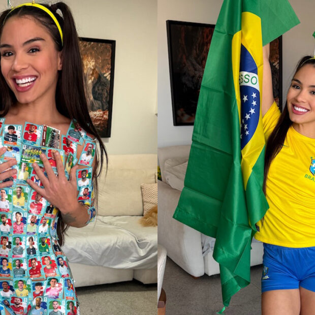Kellyta Tharys transformou a busca pelas figurinhas raras da Copa do Mundo em uma campanha que está movimentando as redes sociais.