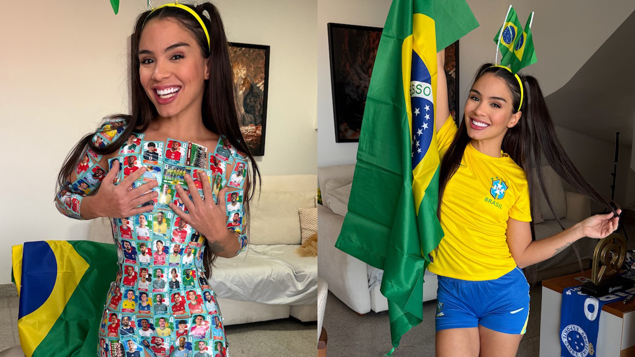 Kellyta Tharys transformou a busca pelas figurinhas raras da Copa do Mundo em uma campanha que está movimentando as redes sociais.