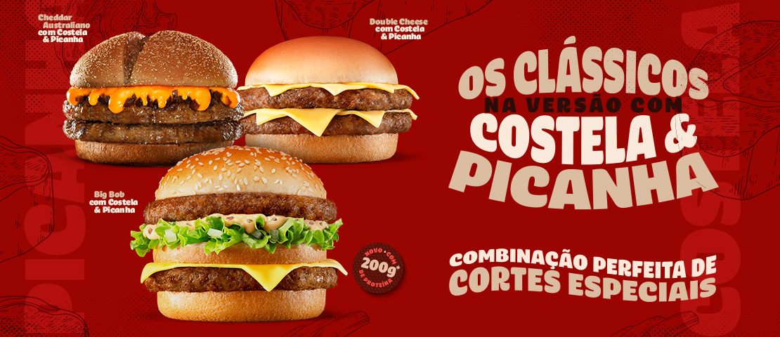 O Bob’s resolveu turbinar seus clássicos com um blend de picanha e costela, e a internet já está fazendo planos para o fim de semana.