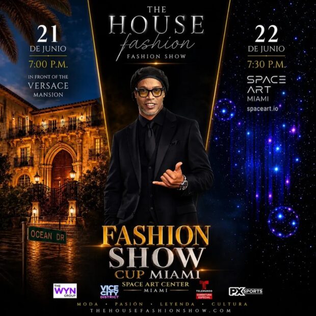 Ronaldinho Gaúcho troca os gramados pela passarela e será uma das estrelas do Miami Fashion Show Cup.