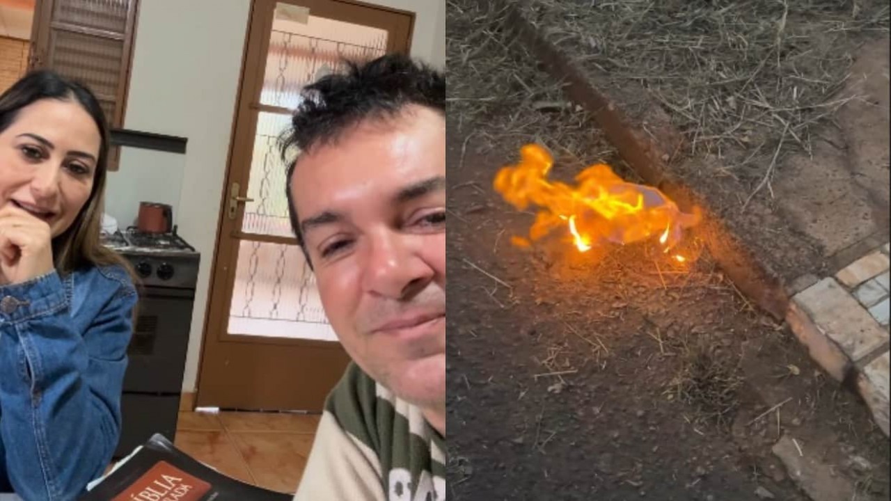 Kelly Danese queimou um boneco Labubu após incêndio na casa da família