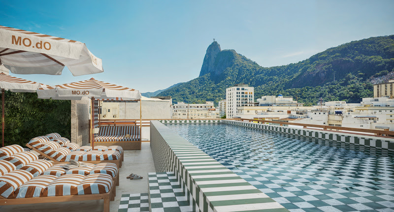 Rooftop do MO.dO: piscina com vista para o Cristo - Divulgação/Arkt