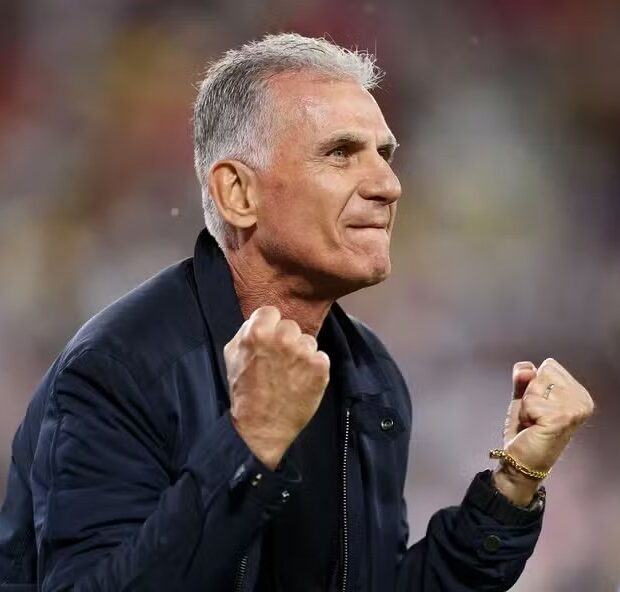 115317552 toronto ontario june 17 carlos queiroz head coach of ghana celebrates the teams 1 0