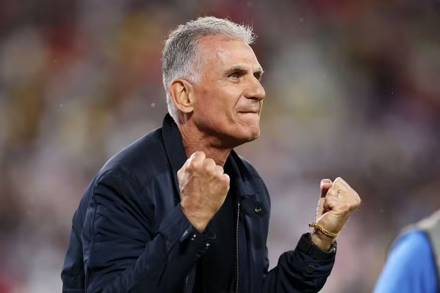 115317552 toronto ontario june 17 carlos queiroz head coach of ghana celebrates the teams 1 0