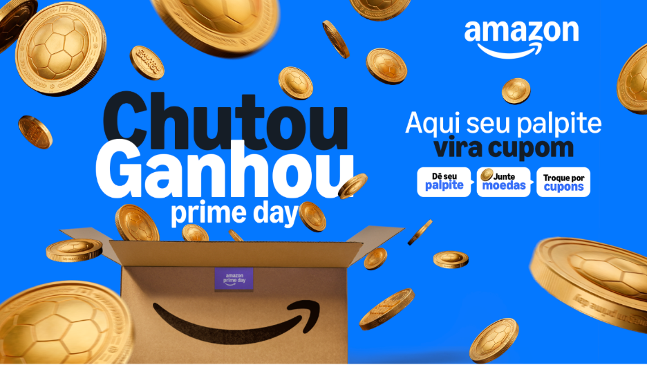 Com descontos de até 80%, a Amazon aposta em Tatá Werneck e na ação “Chutou, Ganhou” para movimentar o Prime Day durante a Copa.