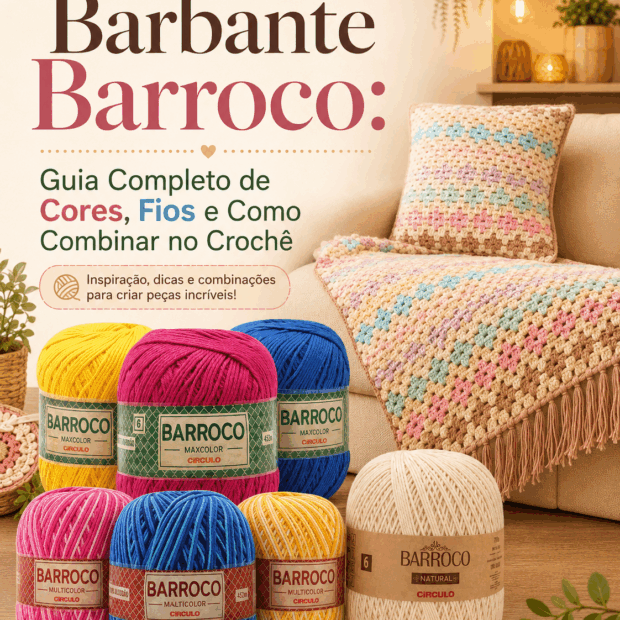 barbante barroco guia completo de cores, fios e como combinar no crochê