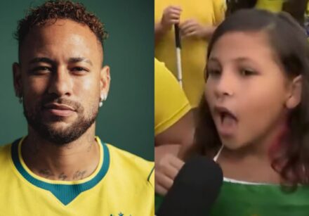 Valentina chamou Neymar de “cai-cai” durante entrevista ao vivo na Globo