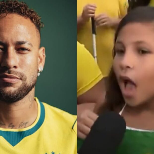 Valentina chamou Neymar de “cai-cai” durante entrevista ao vivo na Globo