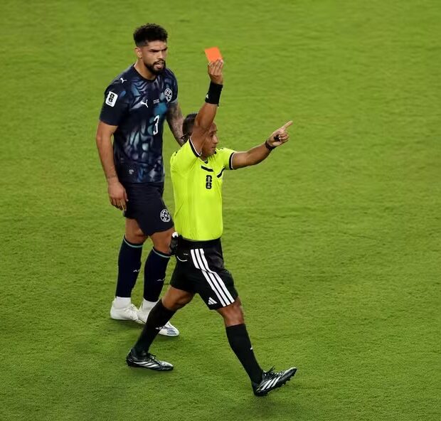 115353269 santa clara california june 19 referee ivan barton issues a red card to miguel almir