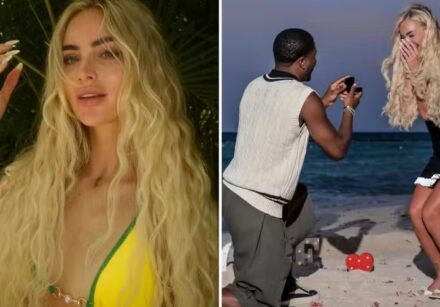 Alisha Lehmann anunciou o noivado com Montel McKenzie numa praia
