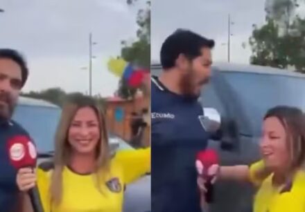 Kerlly Loor foi atingida por um carro enquanto fazia transmissão ao vivo durante festa do Equador