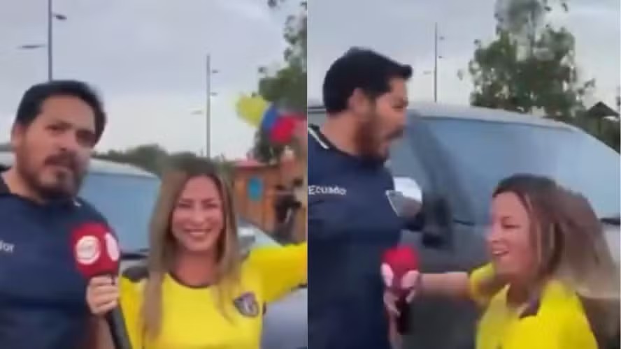 Kerlly Loor foi atingida por um carro enquanto fazia transmissão ao vivo durante festa do Equador