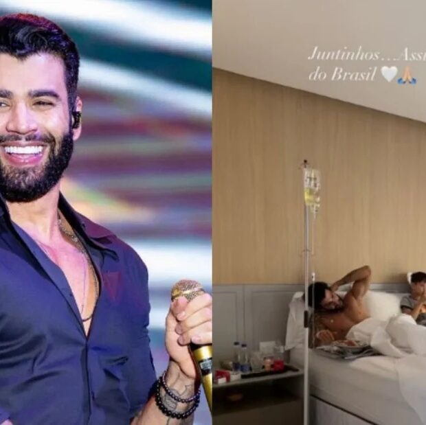 Gusttavo Lima apareceu de cama e tomando soro após cancelar show em Surubim