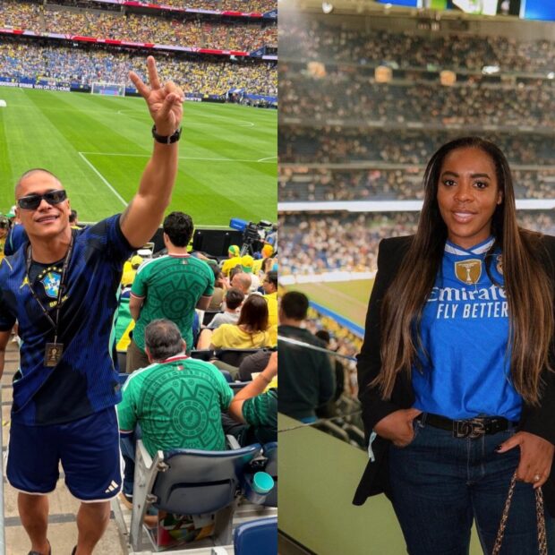 O ex de Jojo Todynho apareceu no camarote reservado à família de Vini Jr. durante a vitória do Brasil e reacendeu rumores de um possível affair.