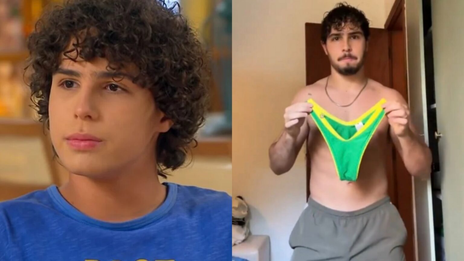 Igor Jansen virou assunto ao aparecer com uma calcinha verde e amarela para torcer pelo Brasil e dividiu opiniões nas redes sociais