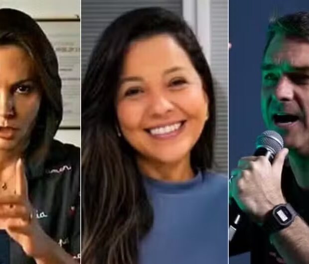 Priscila Costa apareceu ao lado de Flávio Bolsonaro em evento com mulheres do PL