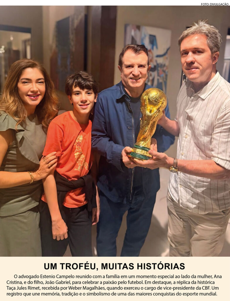 advogado estênio campelo lado da mulher, ana cristina, e do filho, joão gabriel, e o vice presidente da cbf, weber magalhães blog