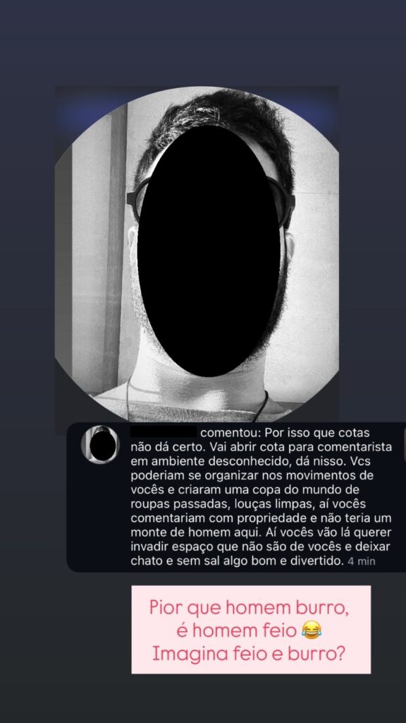 Jornalista rebateu hater com deboche nos stories do Instagram