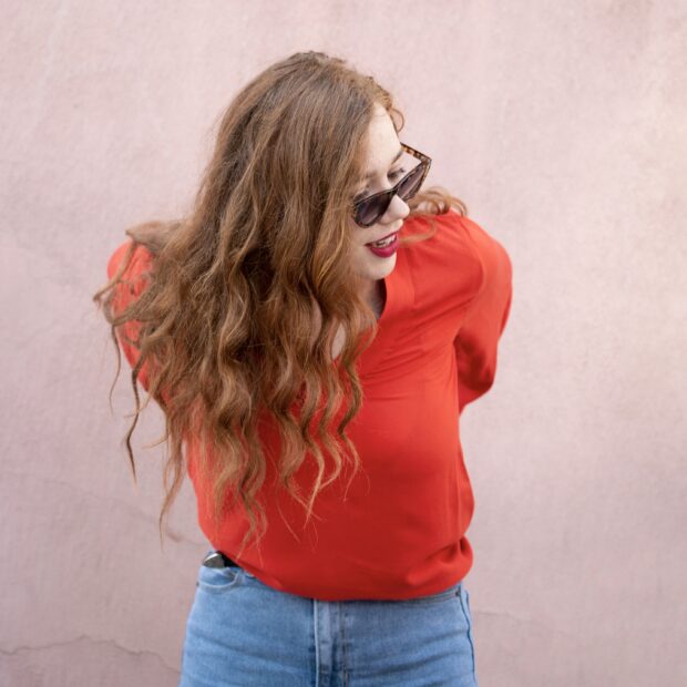 Cabelo ruiva frizz ondulado