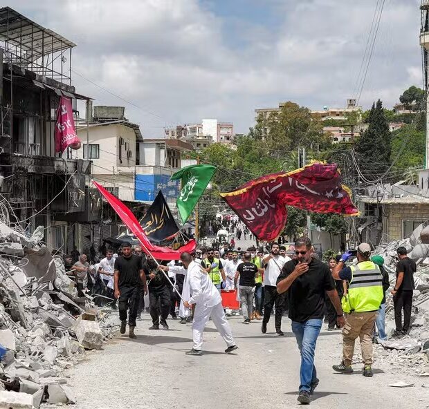 115440017 editors note graphic content shia muslim devotees march in a procession past buildings d