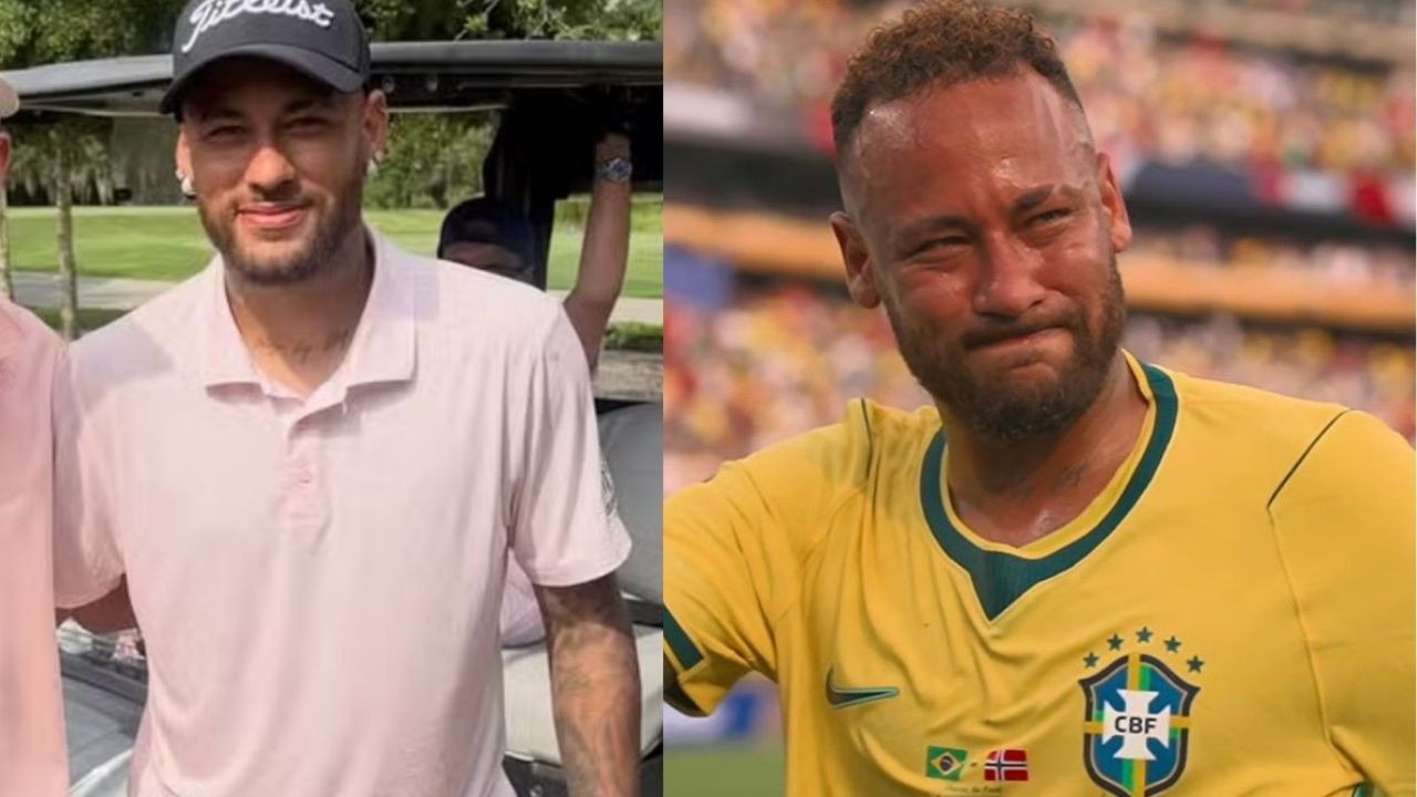 Neymar foi visto sorridente em campo de golfe nos Estados Unidos após eliminação do Brasil