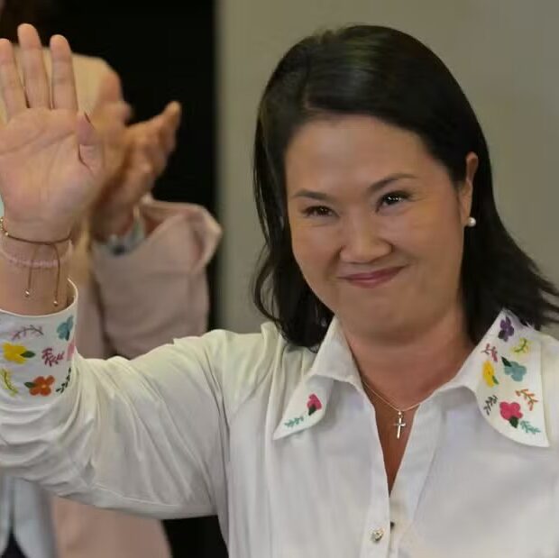 115195790 perus presidential candidate keiko fujimori for the fuerza popular party waves after a sp