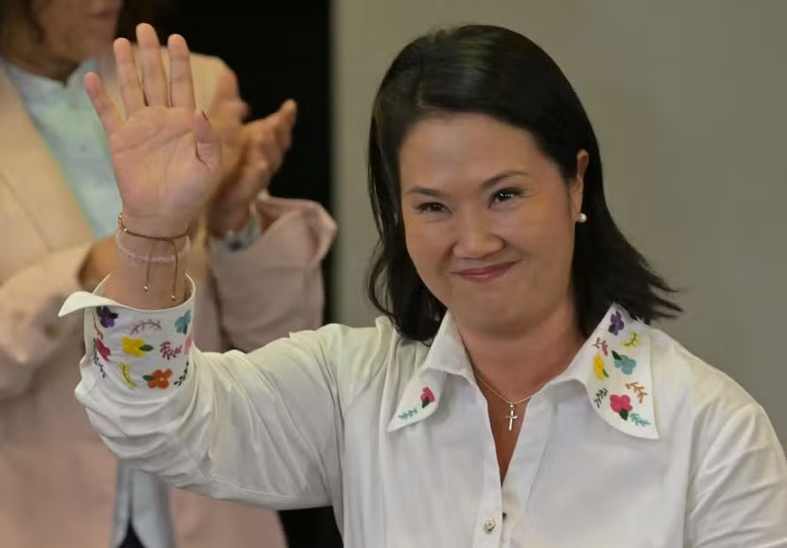 115195790 perus presidential candidate keiko fujimori for the fuerza popular party waves after a sp
